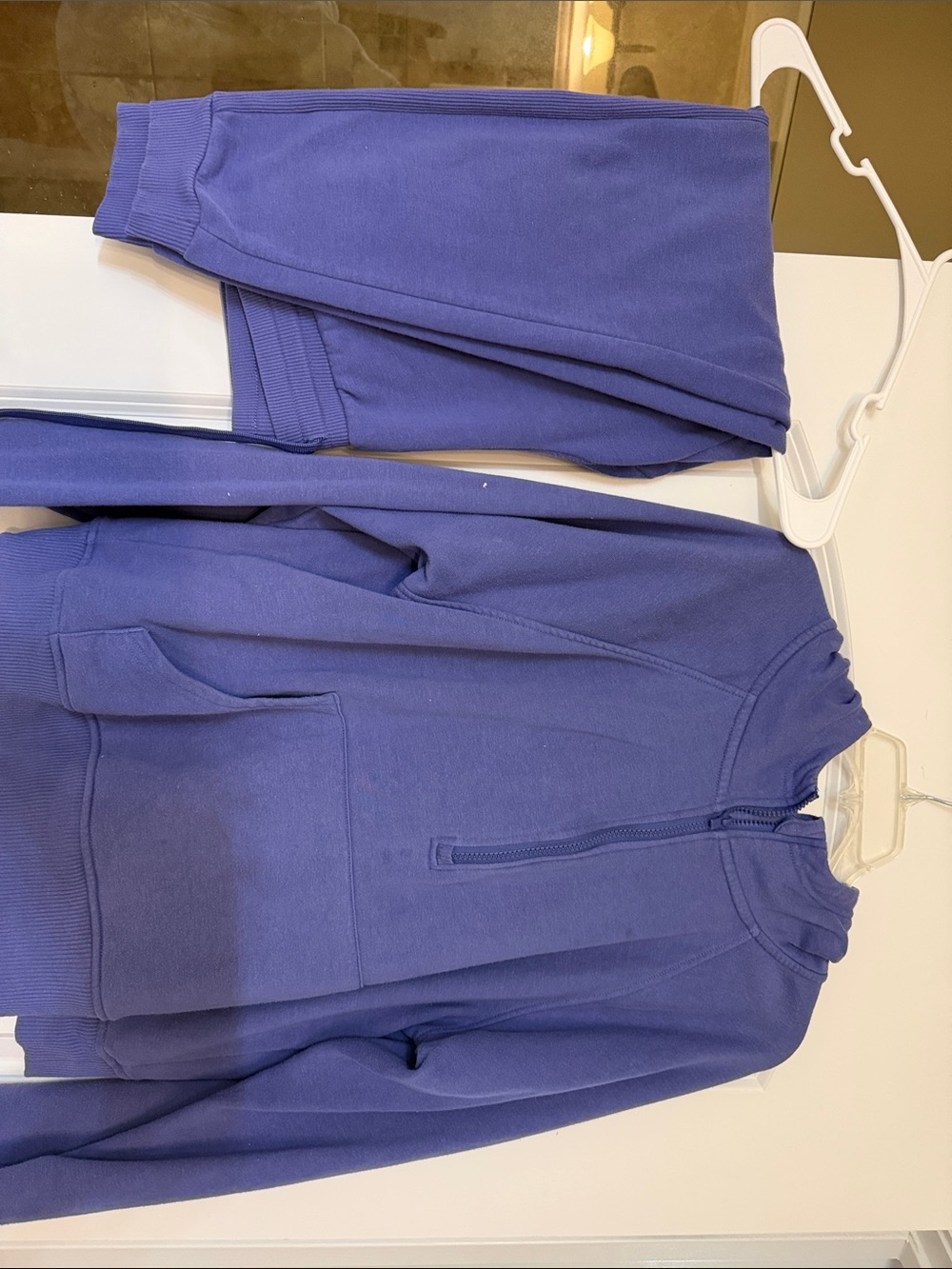 Women’s Half-Zip Sweatshirt and Joggers Set - Purple